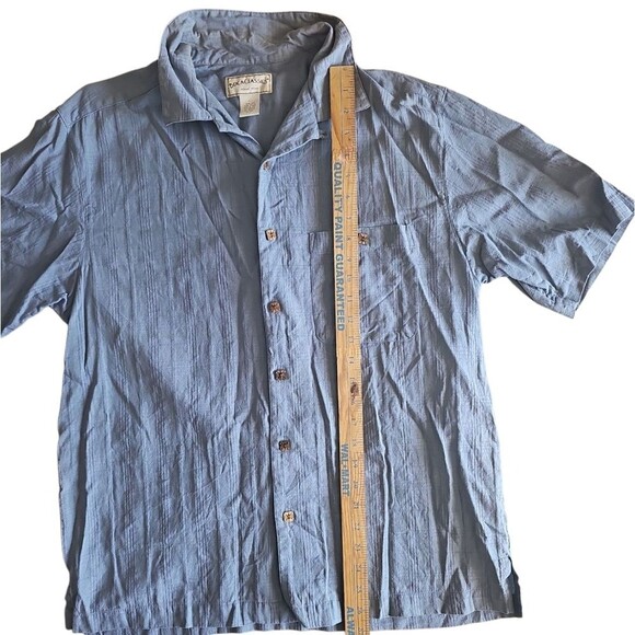 Boca Classics Island Wear Silk Cotton Camp Button Front Shirt Sz L Coastal Chic - Picture 12 of 14